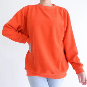 Vintage R&R Fleece Orange Crewneck Sweater 12